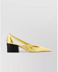 Prada - Satin Pumps With Block Heel And Side Cut-Outs - Lyst