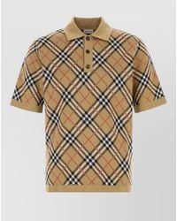Burberry - Check Cotton-Blend Polo Shirt - Lyst