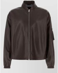 Fendi - Nappa Leather Bomber Jacket Casual Style - Lyst