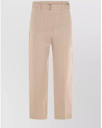 Brunello Cucinelli - Linen Belted Tapered Tailored Trousers - Lyst