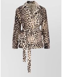 Ermanno Scervino - Jacket Animal Print Button Detail Lapel Collar - Lyst