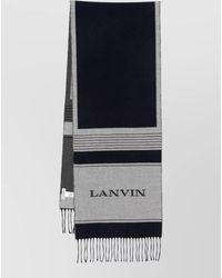 Lanvin - Two Tone Scarf Fringe Silk Nylon - Lyst