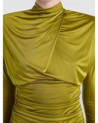 Balmain - Draped High Neck Long Sleeve Mini Dress - Lyst