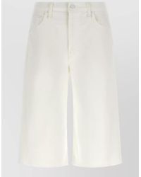 Mother - Denim High-Rise Wide-Leg Knee-Length Shorts - Lyst