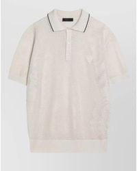 Prada - Silk Openwork Polo Shirt - Lyst