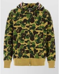 A Bathing Ape - Cotton Camo Hooded Shark Zip Sweatshirt - Lyst