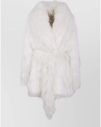 Entire studios - Juno Coat Belted Waist Faux Fur Long - Lyst