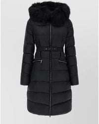 Moncler - Down Quilted Belted Long Puffer Coat - Lyst