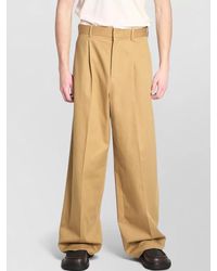 Loewe - Tailored Wide Leg Cotton Gabardine Trousers - Lyst