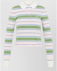Celine - Polo Sweater Striped Cotton Knitwear - Lyst