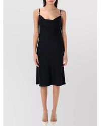 Versace - Cowl Neck Spaghetti Strap Midi Dress - Lyst