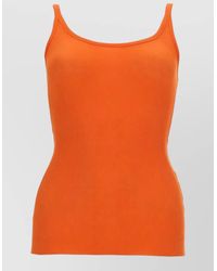 MSGM - Ribbed Scoop Neck Sleeveless Lounge Top - Lyst