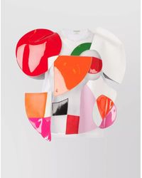 Junya Watanabe - Colorful Geometric Patchwork Top With Short Sleeves - Lyst