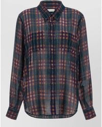 Dries Van Noten - Silk Checked Long-Sleeve Shirt - Lyst