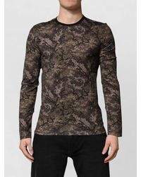 Dolce & Gabbana - Camouflage Long Sleeves T-Shirt - Lyst