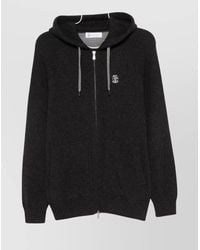 Brunello Cucinelli - Cashmere Zip-Up Hoodie Featuring Drawstring Hood - Lyst