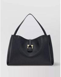 Ferragamo - Large Gancini Leather Shoulder Bag - Lyst