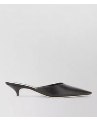 The Row - Liisa Leather Kitten Heel Pointed Toe Mules - Lyst