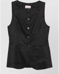 Semicouture - Linen Sleeveless Vest - Lyst