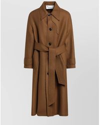 Ami Paris - Long Wool Coat Belted - Lyst