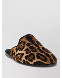 Dolce & Gabbana - Young Pope Animal Print Flat Backless Slippers - Lyst