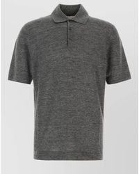 Brunello Cucinelli - Linen Blend Polo Shirt Short Sleeves - Lyst