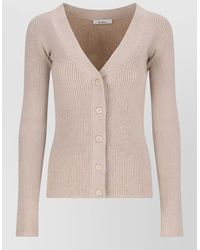 Max Mara - Cashmere Wool Ribbed Slim-Fit V-Neck Cardigan - Lyst
