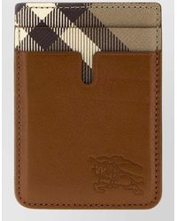 Burberry - Leather Pop Check Card Holder Keyring - Lyst