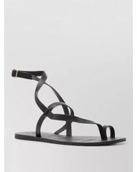 Manebí - Leather Sandals Ankle Strap Flat Sole - Lyst