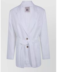 Semicouture - Linen Belted Suit Jacket - Lyst