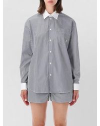 Sporty & Rich - Striped Oversized Cotton Pyjama Set - Lyst
