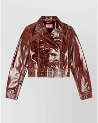 DIESEL - Shearling Double Breasted Coat - Lyst