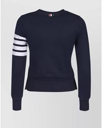 Thom Browne - Cotton Ribbed Crew Neck Long Sleeve Sweatshirt - Lyst