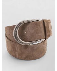 Brunello Cucinelli - Suede Belt Featuring Leather Loop Detail - Lyst