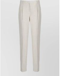 Lardini - Linen Tailoring Pants High Waist Pleated - Lyst