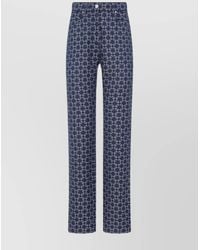 Givenchy - Denim High-Rise Straight-Leg Logo-Print Trousers - Lyst