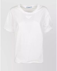 Prada - Crew Neck Jersey Top Short Sleeves - Lyst