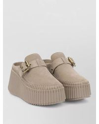 Chloé - Nama Mules Platform Sole Round Toe - Lyst
