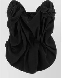 Magda Butrym - Off-The-Shoulder Draped Wool Corset Top - Lyst