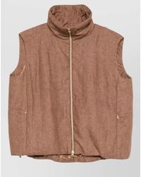 Herno - Funnel Neck Sleeveless Top Straight Hem - Lyst