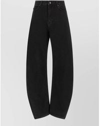 ROTATE BIRGER CHRISTENSEN - Denim High-Rise Barrel-Leg Jeans - Lyst
