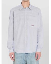 Valentino Garavani - Striped Cotton Long-Sleeve Shirt - Lyst