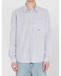 Valentino Garavani - Striped Cotton Long-Sleeve Shirt - Lyst