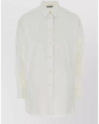 Jil Sander - Poplin Oversize Shirt Buttoned Cuffs Long Sleeves - Lyst