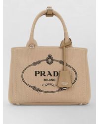 Prada - Small Cotton Canvas Shoulder Bag - Lyst