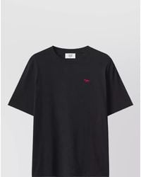 Maison Kitsuné - Cotton Ribbed Crew-Neck Short-Sleeve T-Shirt - Lyst