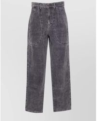 Isabel Marant - Cotton Ribbed Velvet High-Rise Wide-Leg Tapered Trousers - Lyst