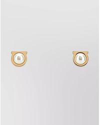 Ferragamo - Pearl Stud Earrings Finish - Lyst