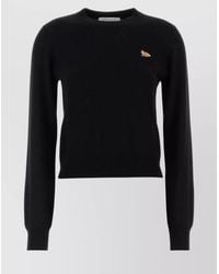 Maison Kitsuné - Wool Ribbed Crew Neck Sweater - Lyst