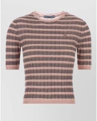 Prada - Knit T Shirt Round Neck Slim Fit - Lyst